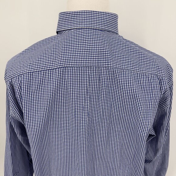 St. Croix Men's Blue & White Checkered Cotton Button-Down Shirt L Large - Picture 4 of 5